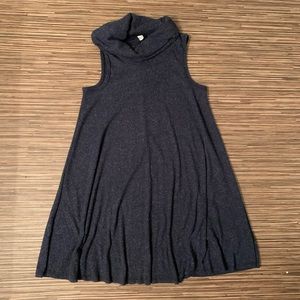 BDG Sweater Dress Cowl Neck Ribbed Blue Speckle XS